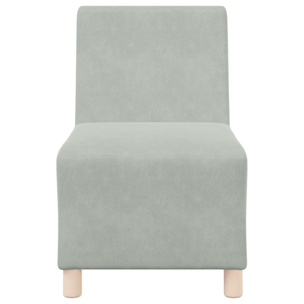 Modulsofa utan armstöd 2 pcs Ljusgrå 55 x 74 x 82 cm Sammet