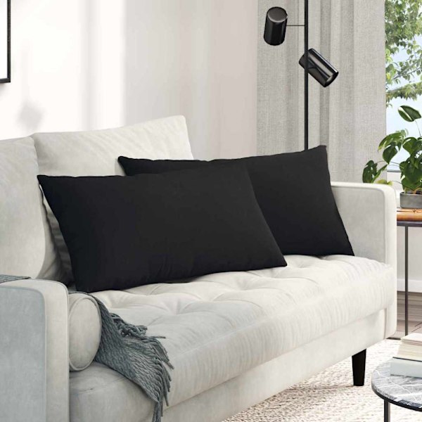 Sofakuddar 2 pcs Svart 80 x 40 cm tyg