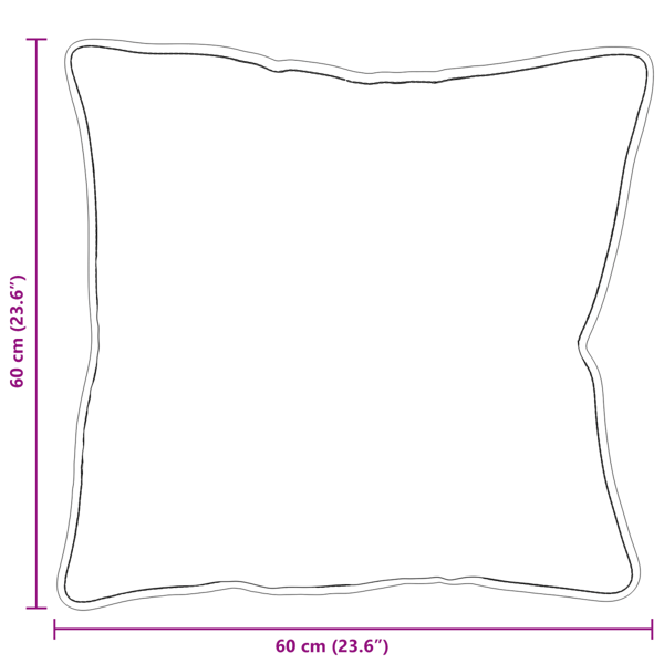Kudde med kudde 2 pcs Vit 60 x 60 x 20 cm Bomull och Polyester