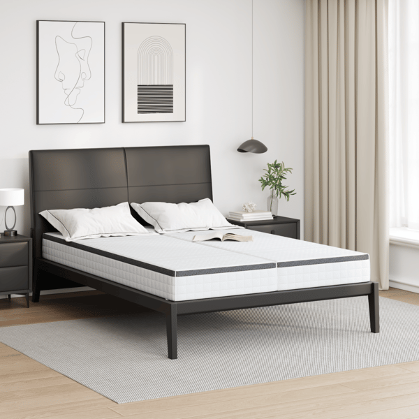 Madrass 2 st Medium mjuk 70 x 190 cm Vitt och Grått