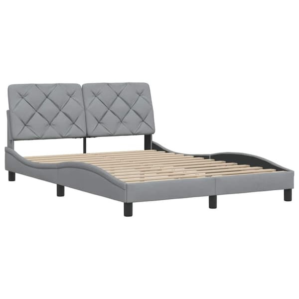 Bed Frame without Mattress Light Grey 140x190 cm Fabric