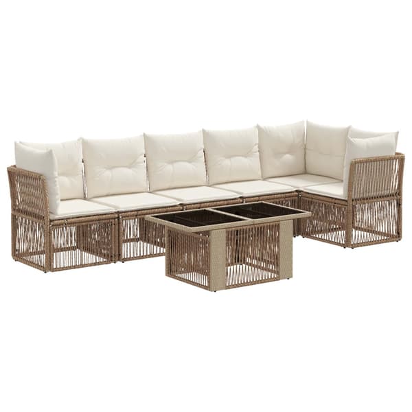Trädgårdsoffset 7 st Beige konstrotting