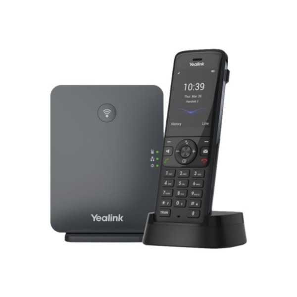 Yealink W78P - trådlös VoIP-telefon - med Bluetooth interface med nummerpresentation - 3-riktad samtalsförmåg Svart