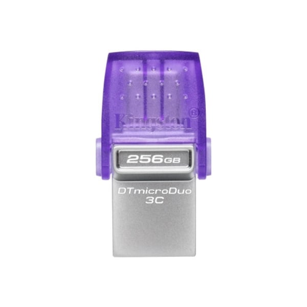 Kingston DataTraveler microDuo 3C - USB flash-enhet - 256 GB Rostfritt stål, Lila