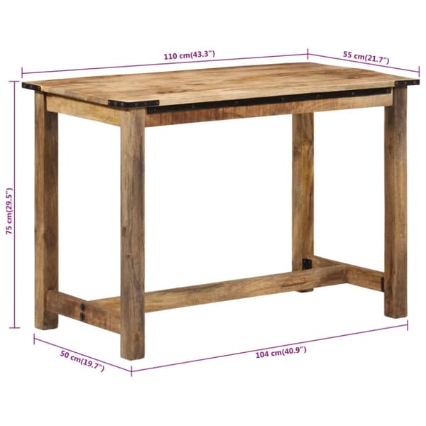Matbord 110x55x75 cm massivt mangoträ