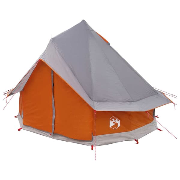 Tipi Tält Grå och orange 250 x 250 cm Polyester och Stål