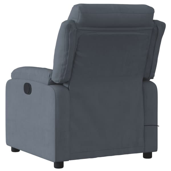 Massagefåtölj mörkgrå sammet