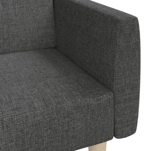 Bäddsoffa 2-sits mörkgrå tyg