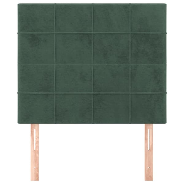 Sänggavel mörkgrön 80x5x118/128 cm sammet