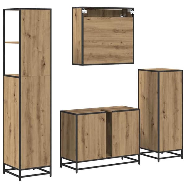 Badrumsmöbelset med låda 4 pcs Artisan Ek Konstruerat trä