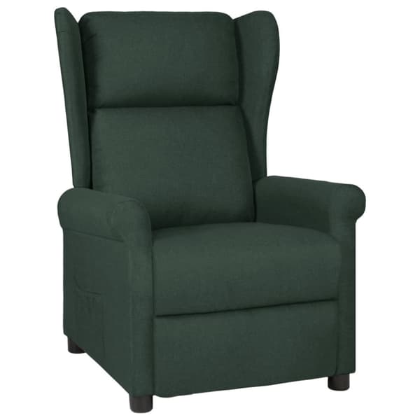 Reclinerfåtölj mörkgrön tyg