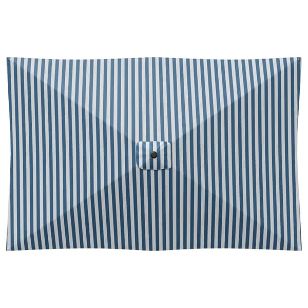 Trädgårdsparasol 200 x 300 cm Polyester Rektangulär Blå och Vit