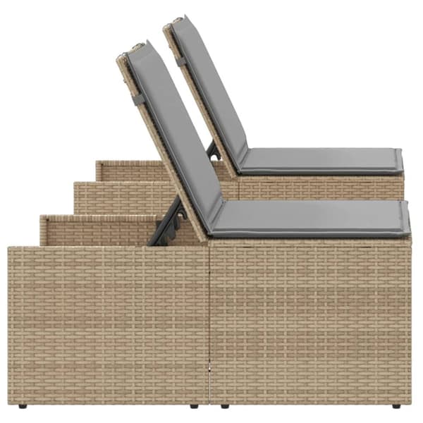 Solstolar 2 st med bord beige konstrotting