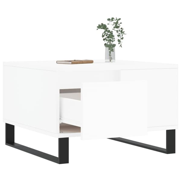 Soffbord vit 55x55x36,5 cm konstruerat trä