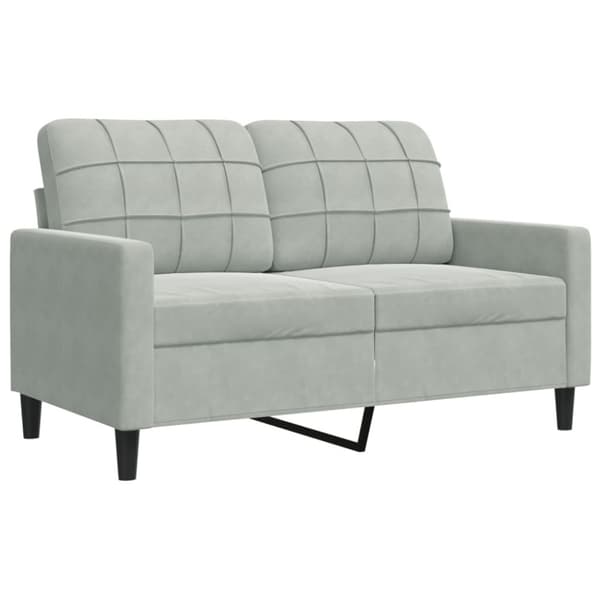 Soffgrupp med dynor och bolster 2 delar ljusgrå sammet