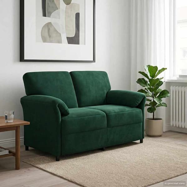 2-sits soffa Mörkgrön 138 x 83 x 95 cm Sammet