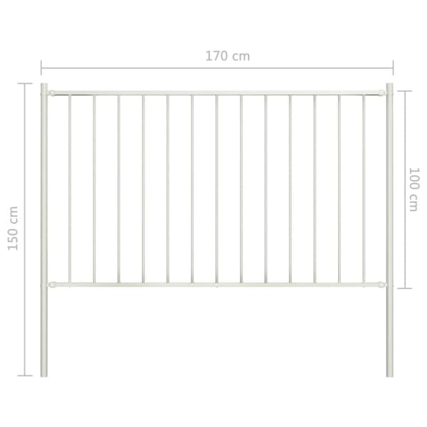 Staketpanel Woerden med stolpar stål 1,7x1 m vit