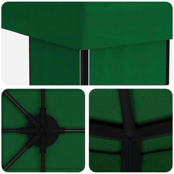 Trädgårdsgazebo 6 x 3 m Grön Polyester och Stål 190