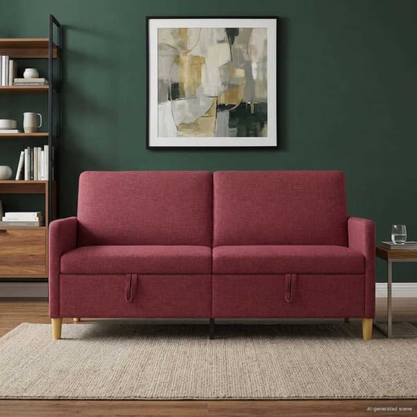 Soffa med förvaring Vinröd 172 x 78 x 87 cm Polyester