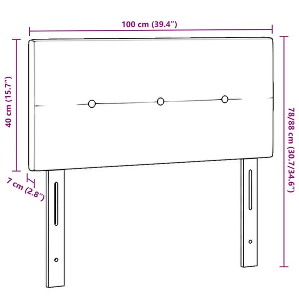 Huvudgavel Ljusgrå 100 cm Sammet