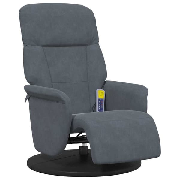 Massagefåtölj Mörkgrå 91 x 71 x 105 cm Sammet