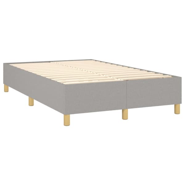 Ramsäng med madrass ljusgrå 120x200 cm tyg