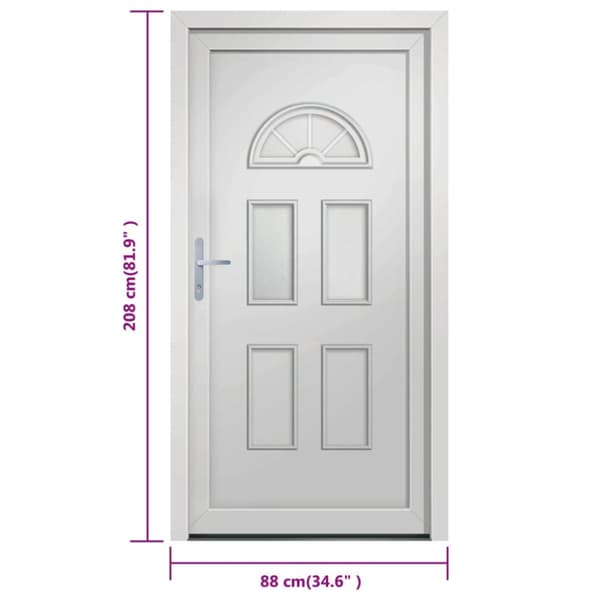 Ytterdörr vit 88x208 cm PVC