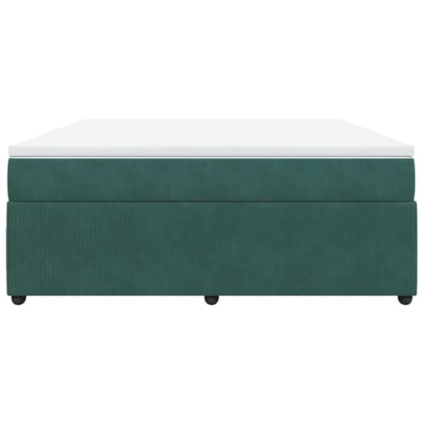 Ramsäng med madrass mörkgrön 180x200 cm sammet