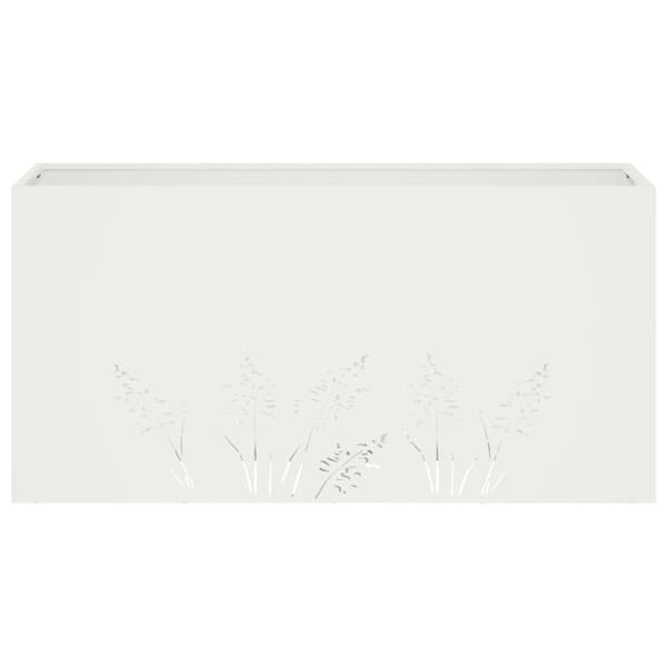 Trädgårdsplanterare 2 st Vit 100 x 20 x 49 cm Kallvalsat stål