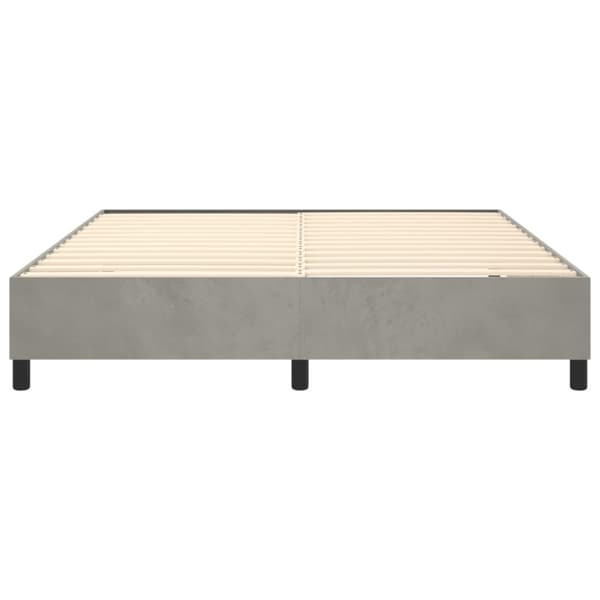 Boxspring-sängram ljusgrå 160x200 cm sammet