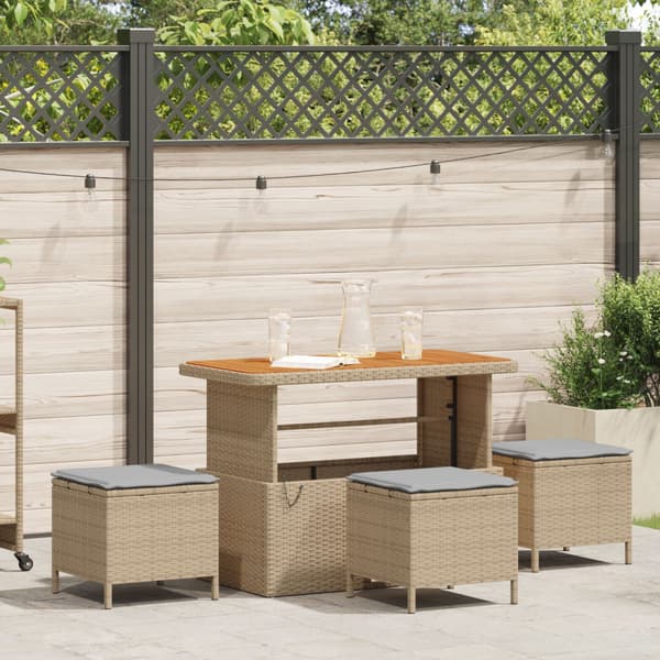 Trädgårdsmöbelset Beige konstrotting