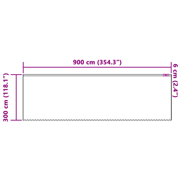 Spetsgardin med gardiner Blommor Vit 300 x 900 cm Polyester