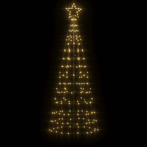 LED julgran med spikar 220 LEDs varm vit 180 cm