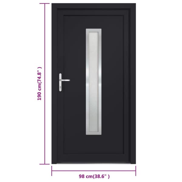 Ytterdörr antracit 98x190 cm PVC