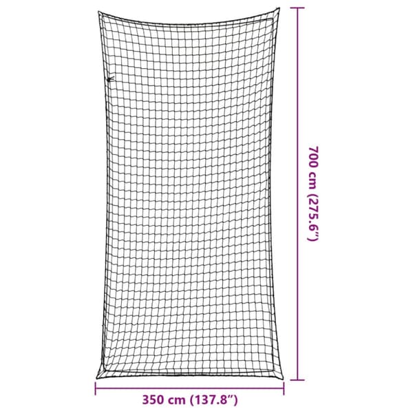 Lastnät med elastiskt rep svart 7x3,5 m PP