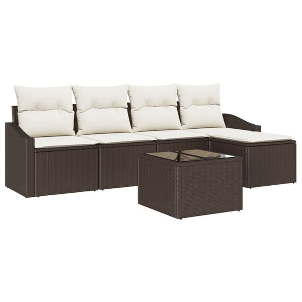 Soffset med kudde 6 pcs Brun konstrotting