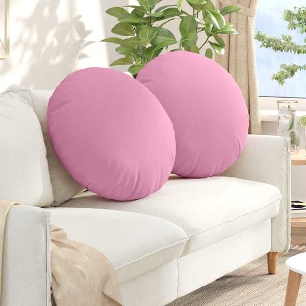 Sittkuddar 2 pcs Rosa Ø60 x 21 cm tyg