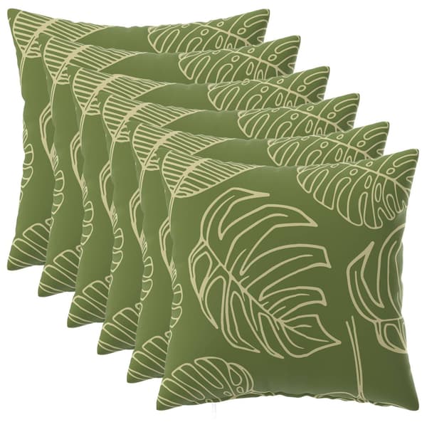 Kudde med kudde HEERLEN 6 st Bladdesign Polyester