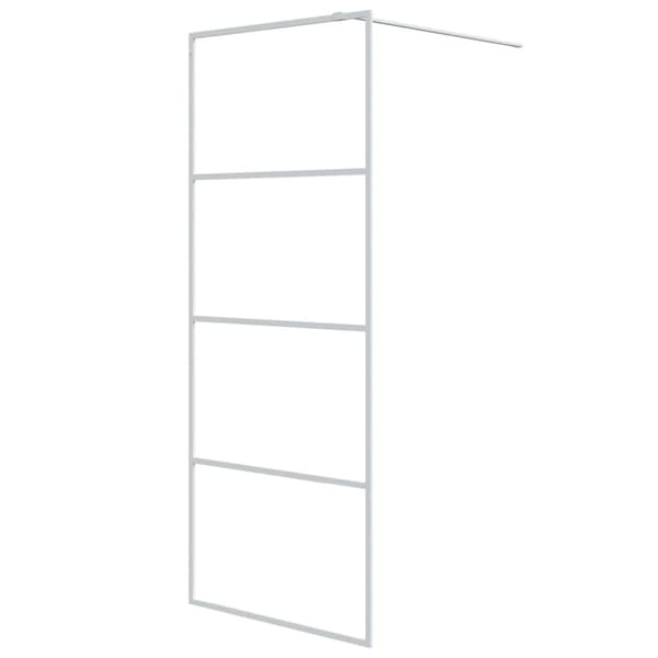 Duschvägg vit 80x195 cm klart ESG-glas