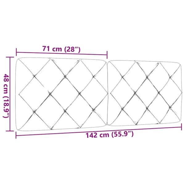 Headboard Cushion Light Grey 140 cm Fabric