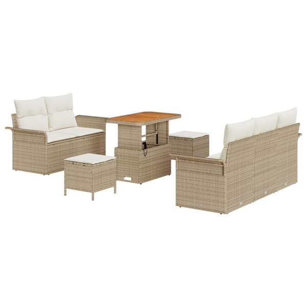 Trädgårdsoffset 8 st Beige konstrotting