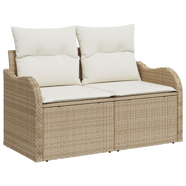 Utomhussoffgrupp 6 st Beige Poly rattan