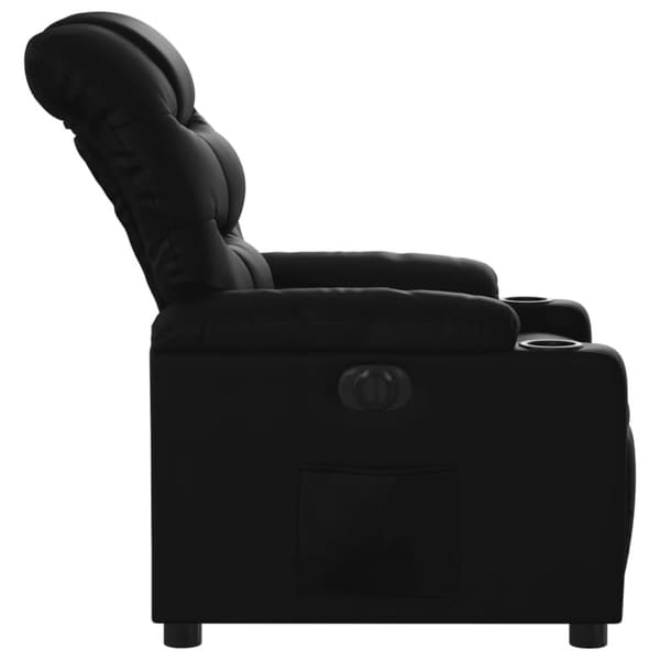 Elektrisk reclinerfåtölj svart konstläder
