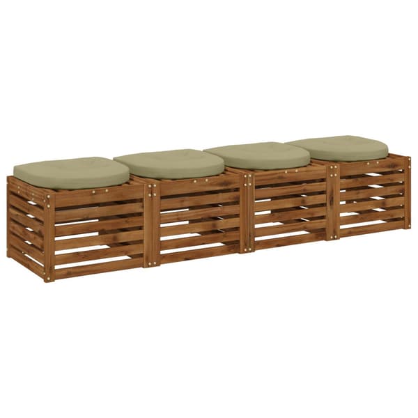 4-delade Sittdynor 4 st 100% Polyester Ljusgrön 40 x 40 x 5 cm