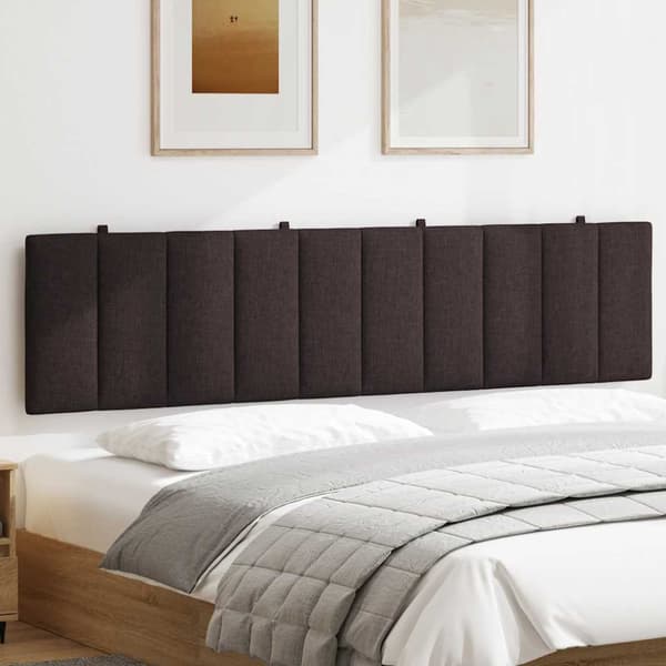 Headboard Cushion "Hanko" Dark Brown 200 cm Fabric