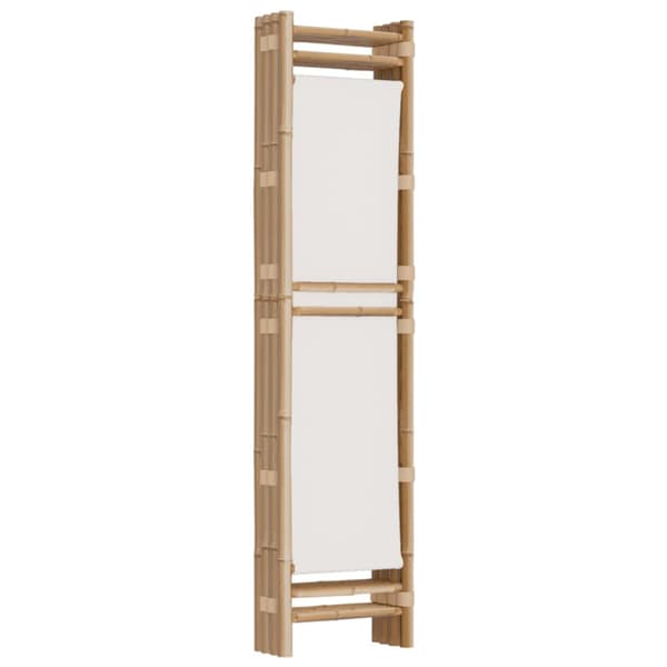 Rumsavdelare 4 paneler hopfällbar 160 cm bambu och kanvas