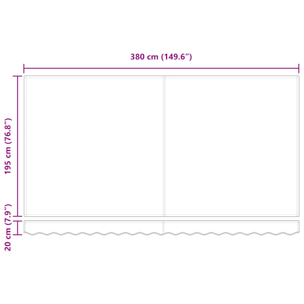 Utfällbar markis Kräm 400 x 200 cm tyg