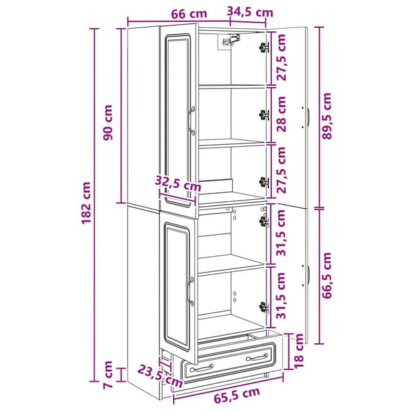 Skåpset 2 pcs Betonggrå Konstruerat trä