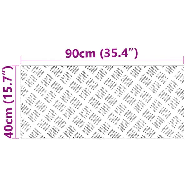 Trappsteg Rektangulär 2 pcs Silver 90 x 40 cm Aluminium
