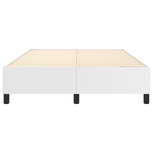 Boxspring-sängram vit 140x200 cm konstläder